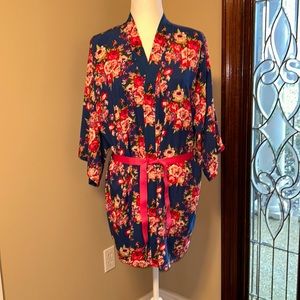 Floral short robe one size fits most